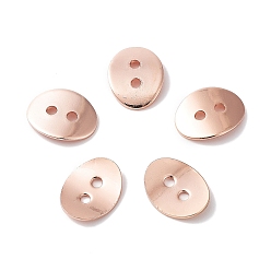 Rose Gold Brass Button Clasps, Rose Gold, about 10mm wide, 14mm long, 1mm thick, hole: 2mm