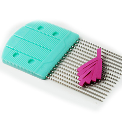Medium Turquoise Paper Quilling Combs, DIY Paper Carding Craft Tool,  Creat Loops Accessory, for Macrame, Medium Turquoise, 14.7x8cm