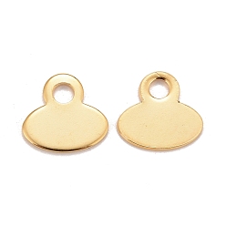 Real 24K Gold Plated 201 Stainless Steel Charms, Oval, Real 24k Gold Plated, 11x11.5x0.8mm, Hole: 2.5mm