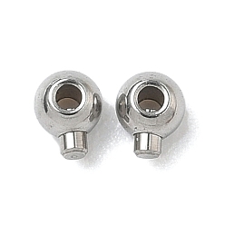 Нержавеющая Сталь Цвет 304 из нержавеющей стали обжимной бисер, круглые, цвет нержавеющей стали, 4x3x2.5 мм, отверстие : 1 мм