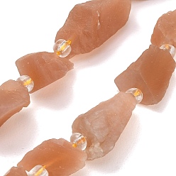 Sunstone Natural Sunstone Beads, Rough, Nuggets, 13~23x12~16x6~13mm, Hole: 1mm, about 11~13pcs/strand, 7.44''(18.9cm)~7.99''(20.3cm)