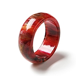 Red Resin Plain Band Finger Ring for Women, Red, US Size 6 3/4(17.1mm)