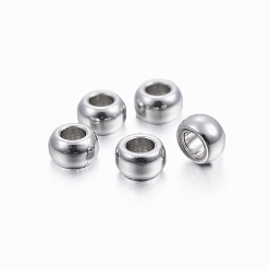 Stainless Steel Color 304 Stainless Steel Spacer Beads, Rondelle, Stainless Steel Color, 2x1mm, Hole: 1mm