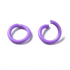 Средний Фиолетовый Открытые прыжковые кольца из окрашенного распылением железа, средне фиолетовый, 18 датчик, 10.5x1 мм, внутренний диаметр: 8 мм, Около 3850 шт / 1000 г