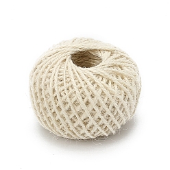 Beige 50M Round Jute Cord, for Gift Wrapping, Party Decoration, Beige, 2mm, about 54.68 Yards(50m)/Roll