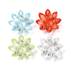 Mixed Color Transparent Acrylic Beads Caps, Flower, Mixed Color, 31x31x9mm, Hole: 1.8mm, about 146pcs/500g