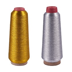 Mixed Color Polyester Metallic Thread, Embroidery Thread, Mixed Color, 0.1mm, about 3600m/roll, 2rolls/set