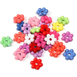 (52) Непрозрачная лаванда Непрозрачные акриловые бусины, цветка сливы, разноцветные, 21.5x7 мм, отверстие : 4 мм