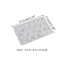 Bowknot Pendant DIY Silicone Molds, Resin Casting Molds, for UV Resin & Epoxy Resin Jewelry Making, Bowknot/Star/Moon, 13.6x8.2x0.4cm