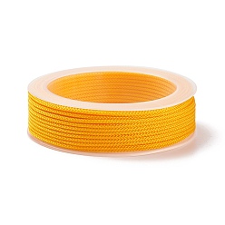 Yellow Braided Nylon Threads, Dyed, Knotting Cord, for Chinese Knotting, Crafts and Jewelry Making, Yellow, 1mm, about 21.87 yards(20m)/roll