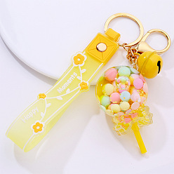 5.Lollipop-Yellow Cute Cartoon 5-Star Oil Keychain Candy Ocean Keyring Creative Flower Camera Pendant