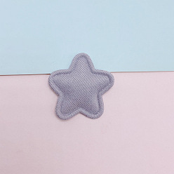 Gray Cloth Sew on Patches, Appliques, Costume Accessories, Star, Gray, 25mm