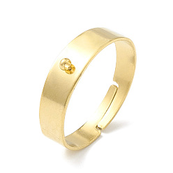 Golden 304 Stainless Steel Loop Ring Bases, Adjustable Finger Ring, Golden, 4~5x0.6mm, Hole: 1.2mm, Inner Diameter: 18mm