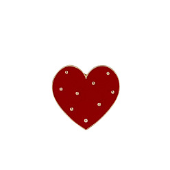 Heart Valentine's Day Theme Alloy Brooches, Enamel Lapel Pin, for Backpack Clothes, Golden, Heart Pattern, 30x30mm