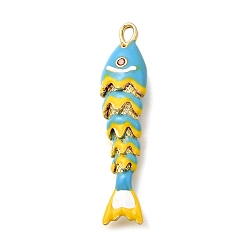 Темно-Голубой Латунные микро проложить кубического циркония подвески, с эмалью, рыба, реальный 18 k позолоченный, глубокое синее небо, 46.5x10.5x8 мм, отверстие : 3.5x2.5 мм