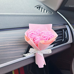 light pink Car Aromatherapy Ornament Handmade DIY Mini Rose Clip Immortal Bouquet Car Air Vent Decoration