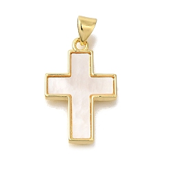 Настоящее золото 16K Подвески латунный корпус, крест прелести, реальный 16 k позолоченный, 23x15x2 мм, отверстие : 4.5 мм