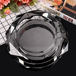 Черный Стеклянная пепельница, украшение стола в домашнем офисе, геометрический, чёрные, 120x120 мм