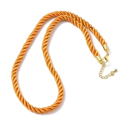 Оранжевый 5мм нейлоновый витой шнур для изготовления ожерелий, с латунными наконечниками и 304 карабинами из нержавеющей стали, долговечный, стойки покрытие, золотые, оранжевые, 17.72~18.90 дюйм (45~48 см)