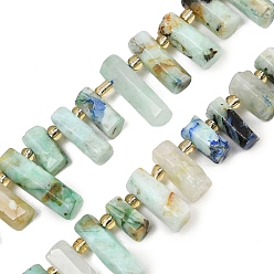 Хризоколла и Лазурит Натуральные бусы из хризоколлы и лазурита, колонка, 11~36x6.5~7 мм, отверстие : 1~1.2 мм, около 40~42 шт / нитка, 15.35~15.75'' (39~40 см)