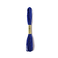 Dark Blue Polyester Embroidery Threads for Cross Stitch, Embroidery Floss, Dark Blue, 0.15mm, about 8.75 Yards(8m)/Skein