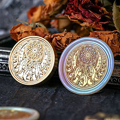 Feather Golden Tone Wax Seal Alloy Stamp Head, for Invitations, Envelopes, Gift Packing, Feather, 16~30x18~30mm