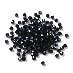Midnight Blue Transparent Glass Beads, Faceted, Bicone, Midnight Blue, 3.5x3.5x3mm, Hole: 0.8mm, 720pcs/bag. 