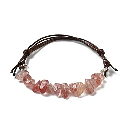 Pink Женский богемный браслет из бисера из натурального камня и плетеного кожаного шнура, розовые, 0.1 см
