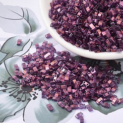 (HTL316) Светлый Аметистовый Золотой Блеск Миюки половина бусины тила, японский бисер, 2 отверстие, (htl 316) легкий аметист золотой блеск, 5x2.3x1.9 мм, отверстие : 0.8 мм, Около 250 шт / 10 г