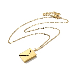 Golden 304 Stainless Steel Envelope Locket Necklaces, Swallow Pendant Necklace, Golden, 15.94 inch(40.5cm)