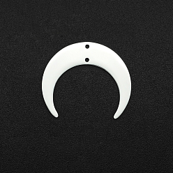 Stainless Steel Color 201 Stainless Steel Pendant, Moon, Stainless Steel Color, 25.5x30x1mm