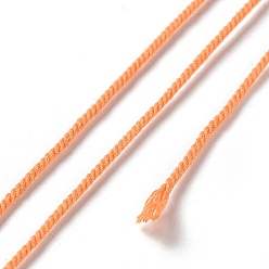 Sandy Brown Polyester Twisted Cord, Round, for DIY Jewelry Making, Sandy Brown, 1.2mm, about 38.28 Yards(35m)/Roll