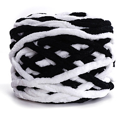 Schwarz Weiches Häkelgarn aus Polyester, dickes Strickgarn für Schal, Tasche, Kissenherstellung, Schwarz, 6 mm