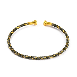 Разноцветный Изготовление браслета из плетеной проволоки из углеродистой стали, с позолоченными латунными заглушками, красочный, 0.25 см, внутренний диаметр: 2-3/8 дюйм (6.1 см)