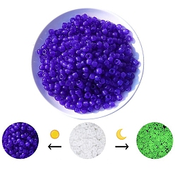 Mauve Luminous Acrylic Beads, Glow in the Dark, for DIY Jewelry Accessories, Column, Mauve, 8x6mm, Hole: 3.5mm, about 700pcs/bag