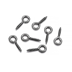 Gunmetal Iron Screw Eye Pin Peg Bails, For Half Drilled Beads, Gunmetal, 10x5mm, 200pcs/bag