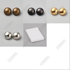 (52) Непрозрачная лаванда 80шт 4 цвета латунные пуговицы с хвостовиком, аксессуары, 1-луночное, полукруглый, разноцветные, 18x10 мм, отверстие : 2.5x2.5 мм, 20 шт / цвет