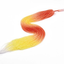 Оранжево-Красный Прозрачный градиент цвета стеклянные бусины пряди, граненые круглые, оранжево-красный, 3x2.8 мм, отверстие : 0.9 мм, около 123 шт / нитка, 14.53'' (36.9 см)