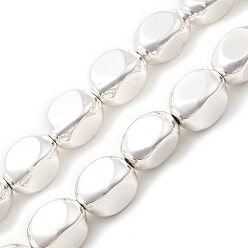 с Покрытием Серебра Стеклянные бусины с гальваническим покрытием , самородки, со серебряным покрытием, 11x7x7 мм, отверстие : 1 мм, около 38 шт / нитка, 16.54'' (42 см)