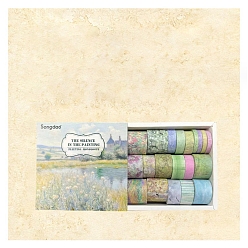 Flower 20 Rolls 5 Sizes Paper Decorative Adhesive Tapes, for DIY Scrapbooking, Flower, 5~25mm, 2m/roll, 5 sizes, 4 rolls/style, 20 rolls.