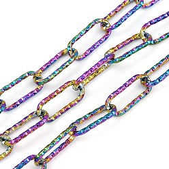 Rainbow Color 304 цепи из нержавеющей стали, ионное покрытие (ip), несварные, Радуга цветов, 17x7.5x1.5 мм