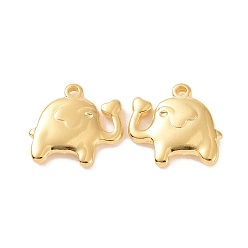 Golden Ion Plating(IP) 304 Stainless Steel Pendants, Elephant Charms, Golden, 17x18x3mm, Hole: 1.6mm