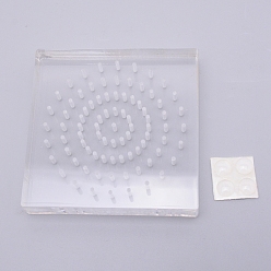 Claro Chasis transparente acrílico, sqaure, 85 agujero, con pegatinas de pegamento, Claro, 10x10x1.7 cm, agujero: 0.2 cm