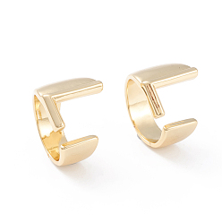Letter L Brass Cuff Rings, Open Rings, Long-Lasting Plated, Real 18K Gold Plated, Letter.L, Size 6, 17mm