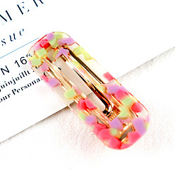 7# square powder purple series Заколка для волос с геометрическим квадратом и каплей — заколка для челки с цветочным рисунком, красочный зажим в виде утконоса, бб клип.