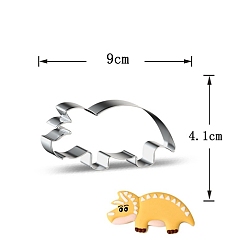 Stainless Steel Color DIY 430 Stainless Steel Dinosaur-shaped Cutter Candlestick Candle Molds, Fondant Biscuit Cookie Cutting Mould , Stainless Steel Color, 4.1x9x2.5cm