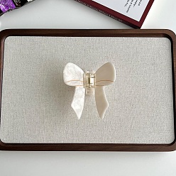 Белый Заколки-клочья из ацетата целлюлозы с бантом, аксессуары для волос для женщин и девочек, белые, 85x70 мм