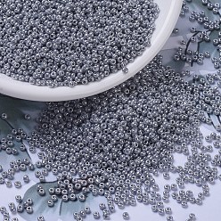 (RR443) Непрозрачный Серый Блеск Миюки круглые бусины рокайль, японский бисер, 11/0, (rr 443) непрозрачный серый блеск, 2x1.3 мм, отверстие : 0.8 мм, Около 1111 шт / 10 г