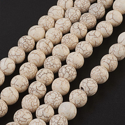 Magnesite Synthetic Magnesite Beads Strands, Round, 10mm, Hole: 1.5mm, about 40pcs/strand