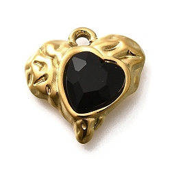 Реактивный Самолет 304 подвески из нержавеющей стали, со стразами, реальный 18 k позолоченный, ионное покрытие (ip), сердце, струя, 16.5x16.5x5.5 мм, отверстие : 1.8 мм